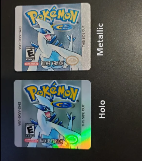 Replacement label for Pokemon Silver Gameboy sticker