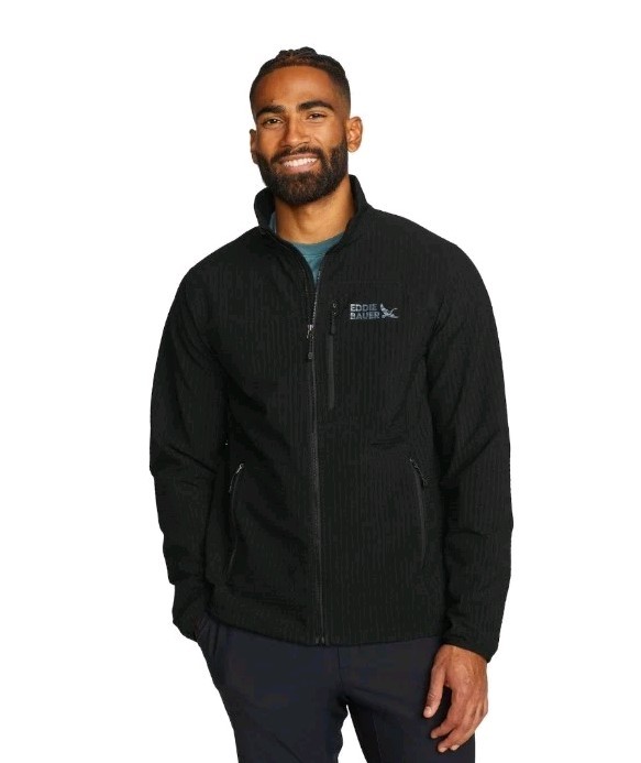 Eddie Bauer Men's Sandstone Grid Jacket, Black, NEW
