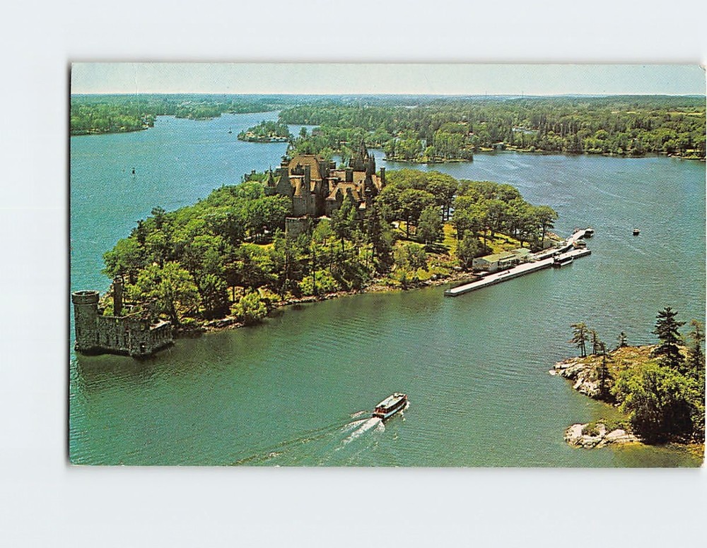 Postcard Aerial View Boldt Castle on Heart Island Thousand Islands NY USA