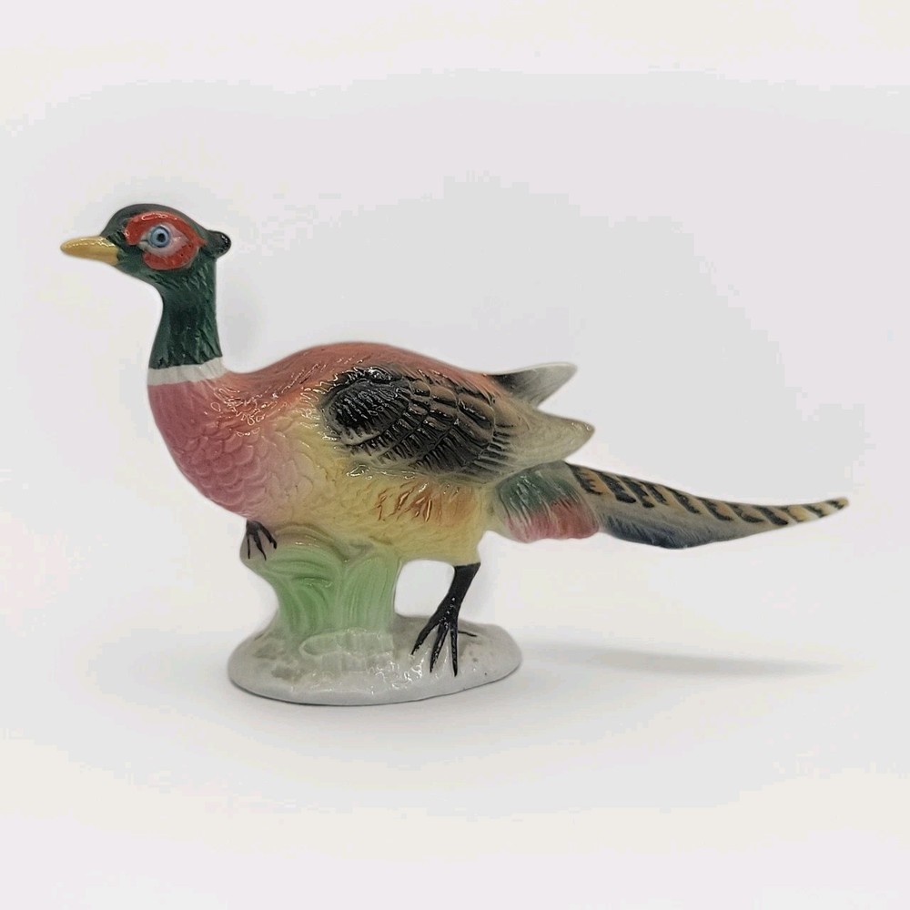 Vintage Ceramic Pheasant Figurine Hand Painted Bird 5