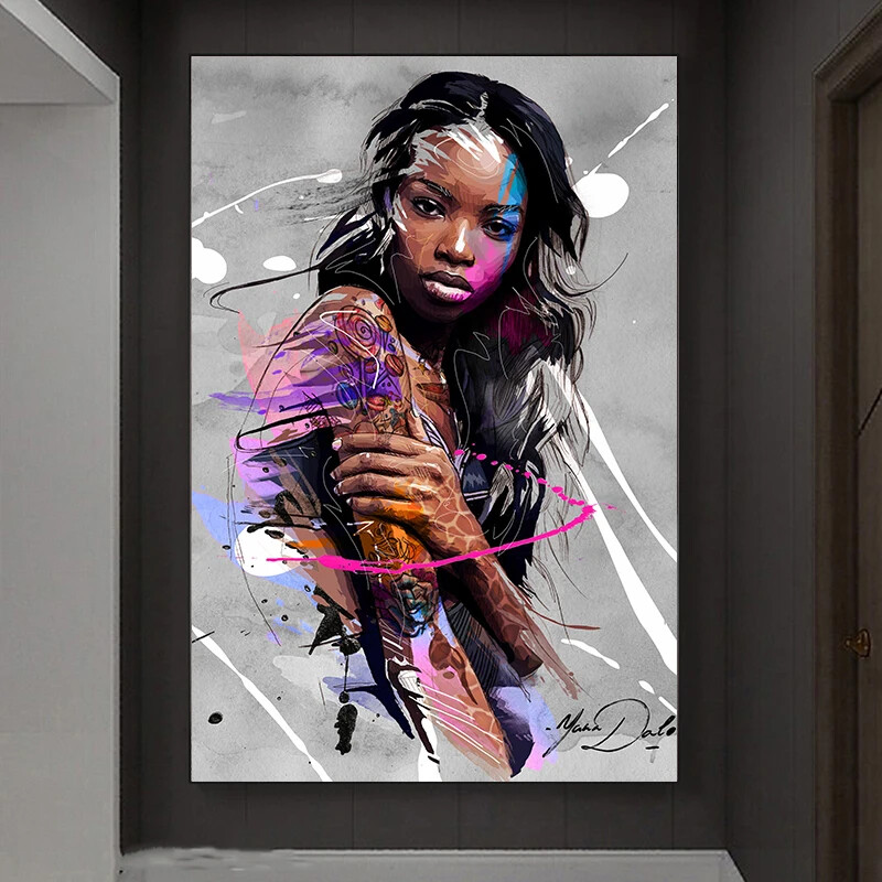 Abstract Graffiti Art Girls Print Poster Painting Wall Art Home Decoration-image