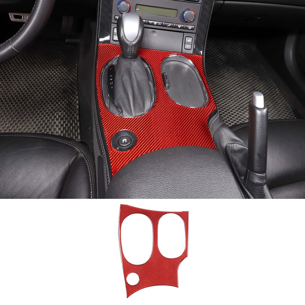 Red Carbon Car Interior Center Gear Shift Panel Trim For Corvette C6 Z06 2005-13