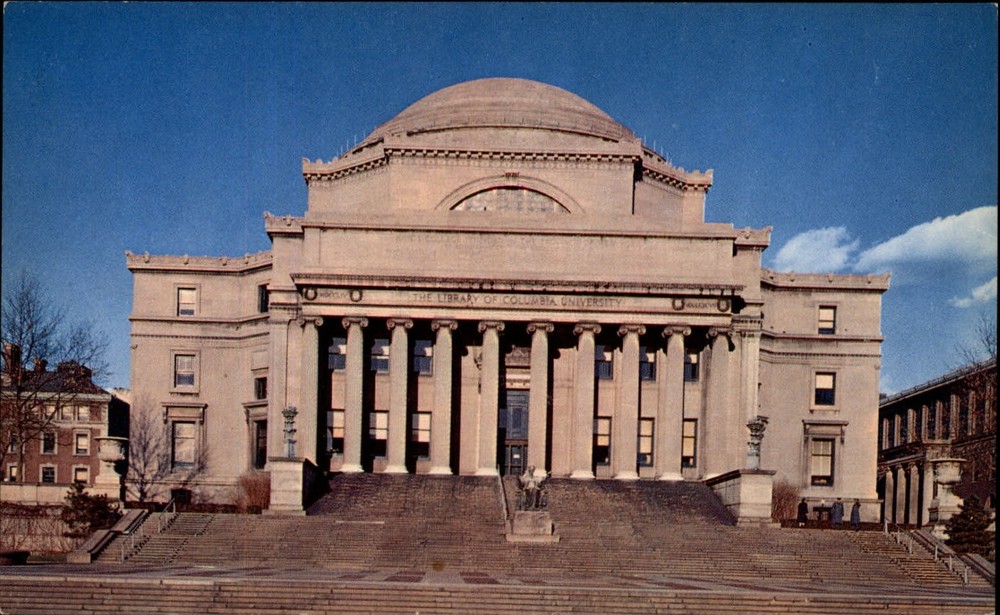 New York City New York Columbia University Low Library unused vintage postcard