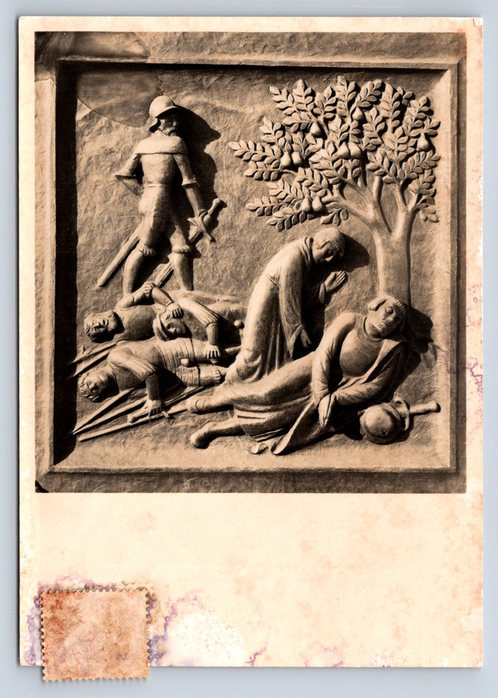 Vintage Postcard Grossmunster Zurich Zwingliture von Otto Munch