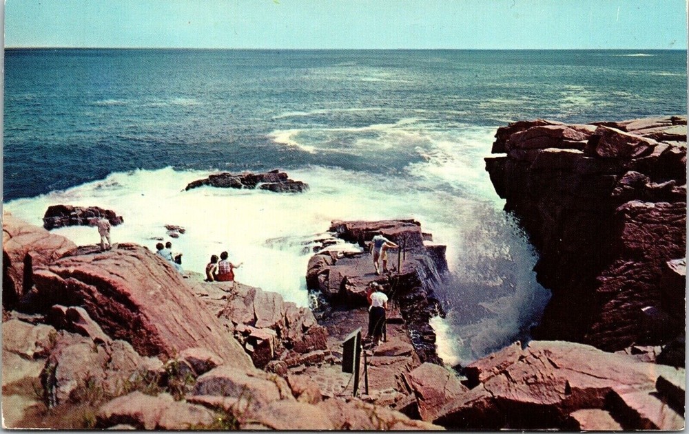 Thunder Hole Acadia National Park Mt Desert Island Maine ME Postcard VTG UNP-image