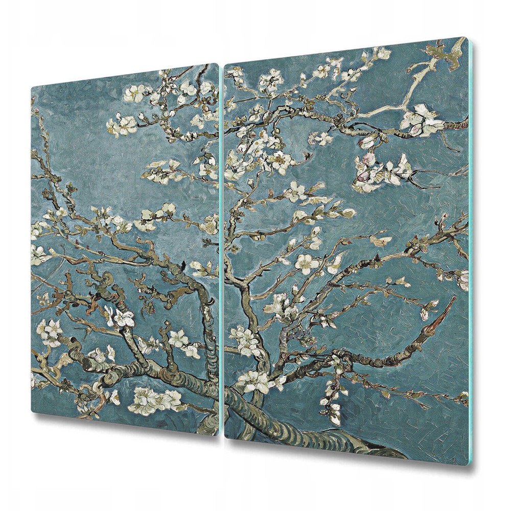 Tempered Glass Chopping Cutting Board Cherry blossom Chinoiserie art 2x30x52