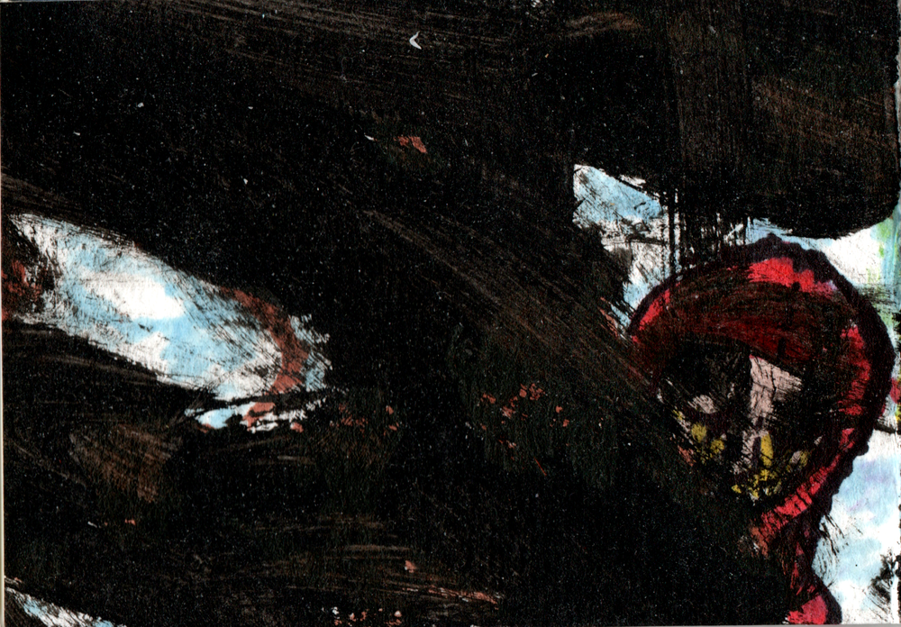 Miniature ACEO cave painting original outsider art mythical ooak