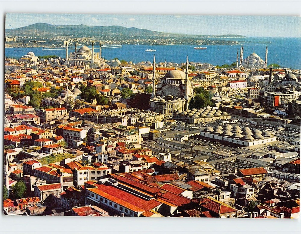 Postcard Aerial View Istanbul Turkey