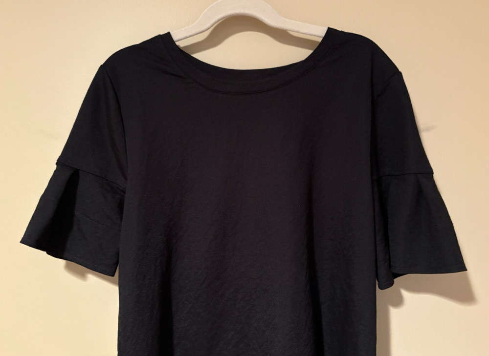 Ann Taylor Women's Black Ruffle Sleeve Top Size XS Petite