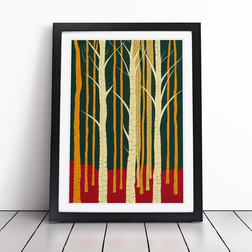 Artistic Forest No.5 Abstract Wall Art Print Framed Canvas Picture Poster Decor-image