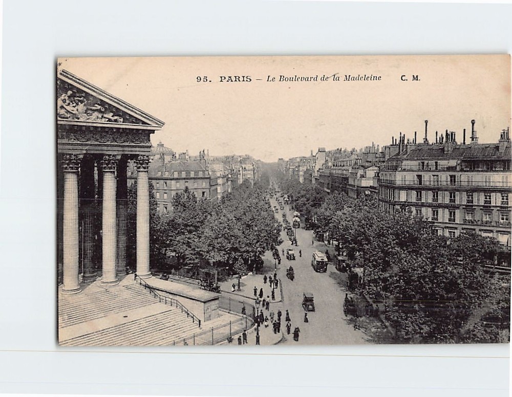 Postcard Boulevard de la Madeleine in Paris France