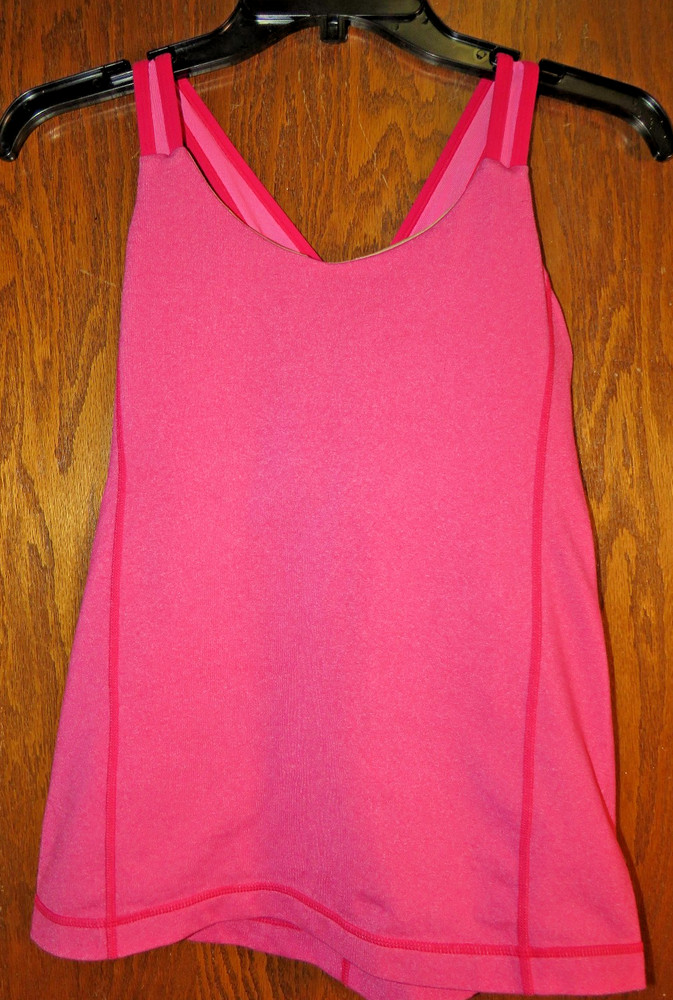 Lululemon 6 Cross Back Tank Senorita Pink Hot Pink EUC! Rare!