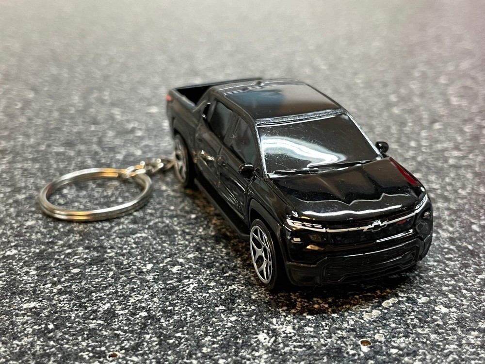 Chevy RST EV Truck Keychain Black Matchbox Hot Wheels Silverado