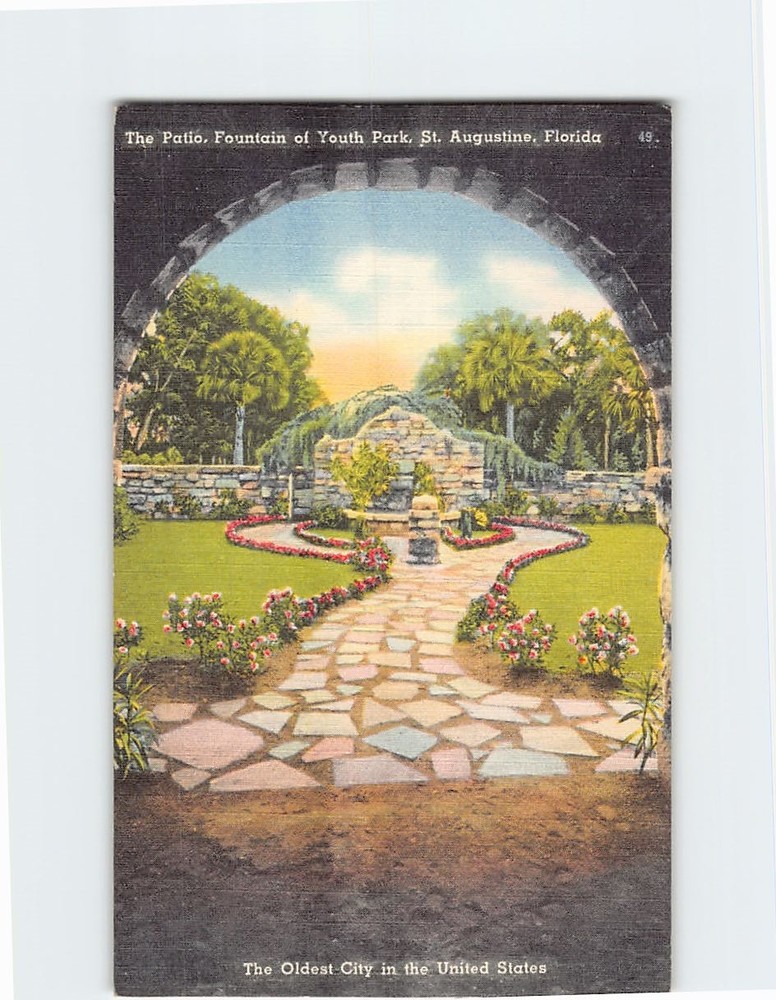 Postcard The Patio Fountain of Youth Park St. Augustine Florida USA
