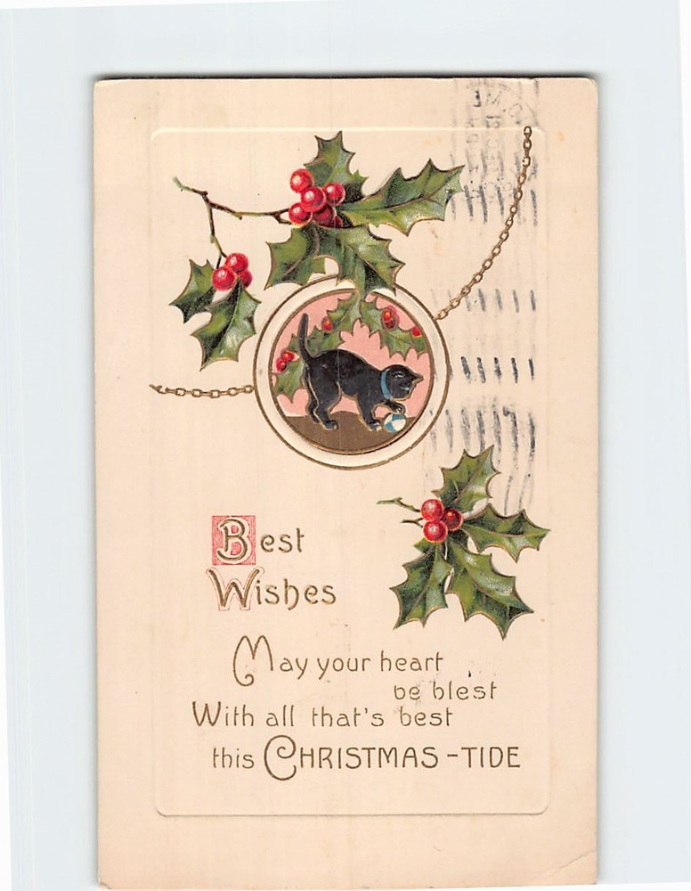 Postcard Embossed Holiday Art Print Christmas Greeting Card