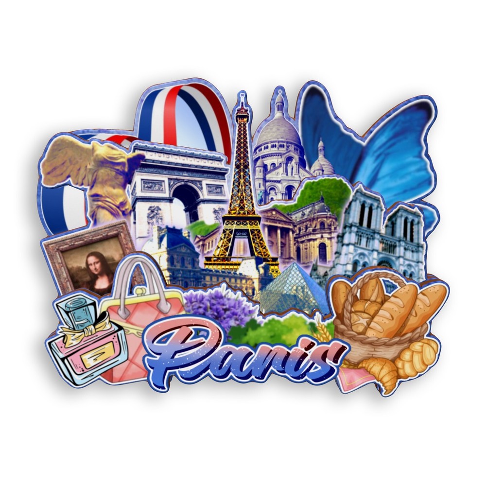 Paris France Refrigerator magnet 3D travel souvenirs wood craft gifts