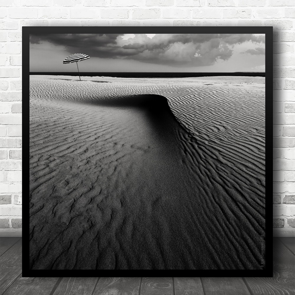 Zebra Stripes Black and White Square Beach Umbrella with Art Print