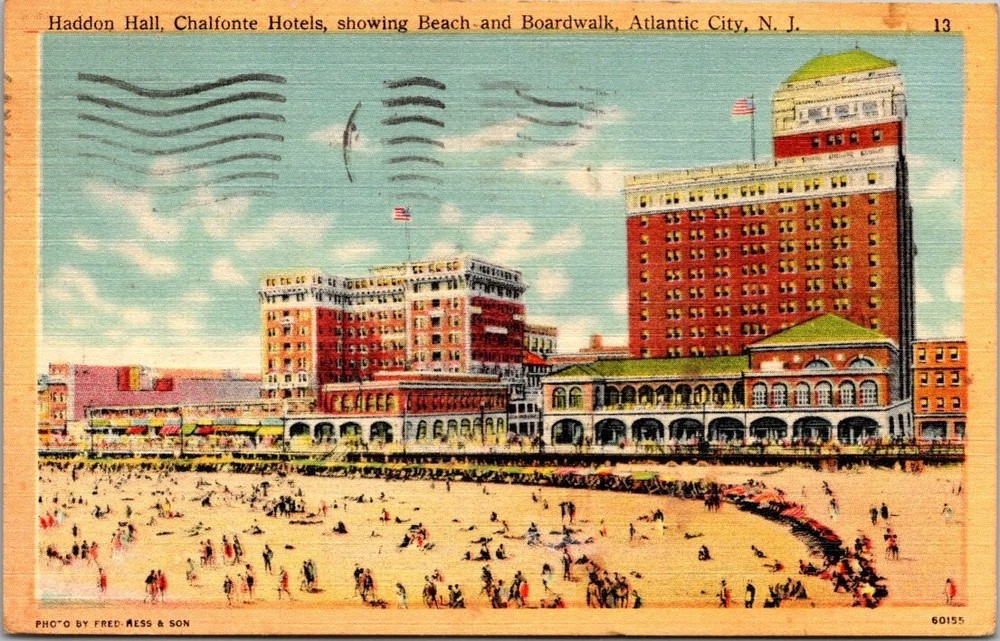 1948 Haddon Hall Chalfonte Hotels Atlantic City NJ Linen Postcard