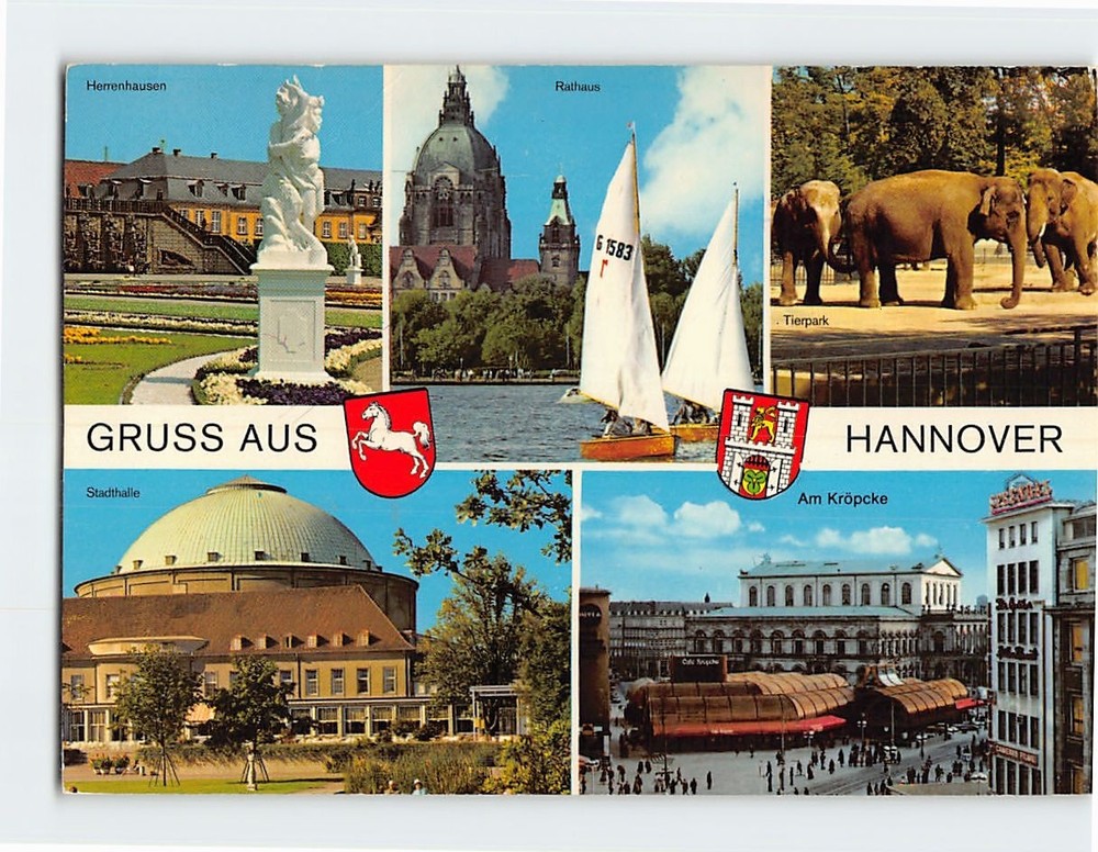 Postcard Famous Places and Landmarks in Hanover Germany
