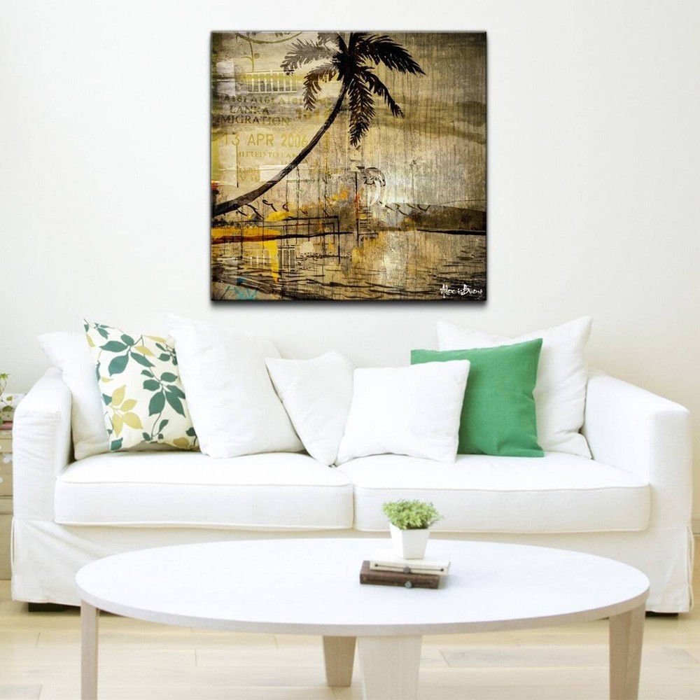 Ready2HangArt Seaside Escape Brown Oversized Canvas Wall Art 30x30