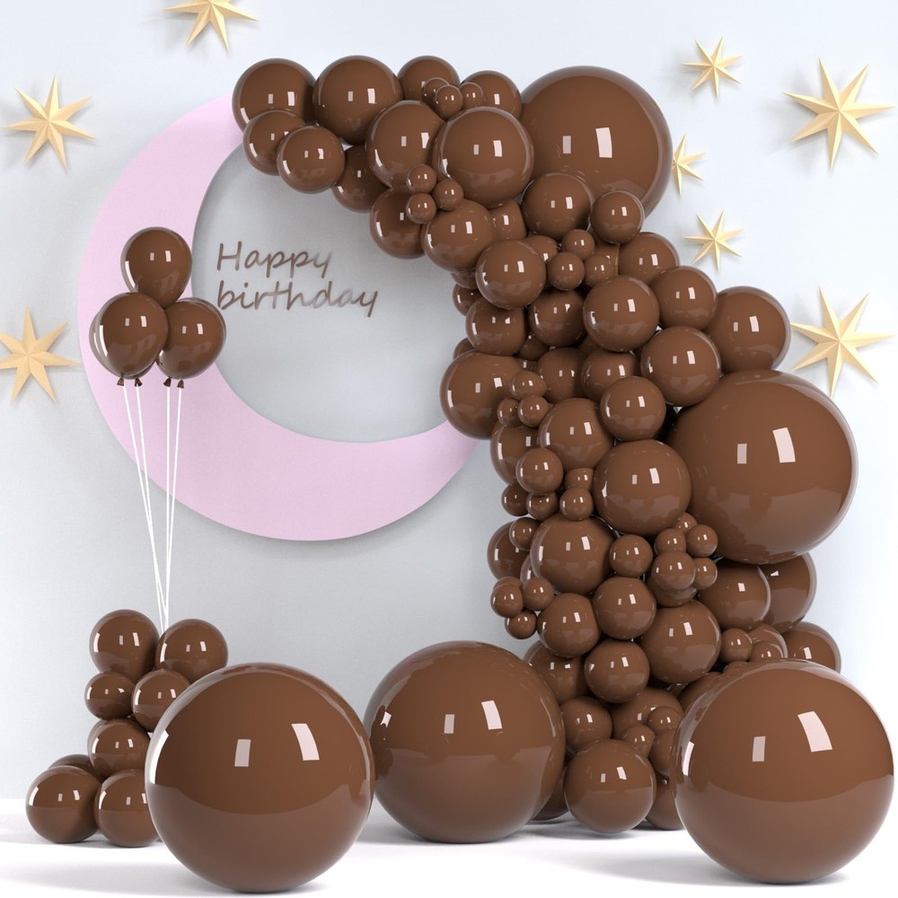 Dark Brown Balloons, 140pcs 18 12 10 5 Inch Different Sizes Pack Party Latex ...