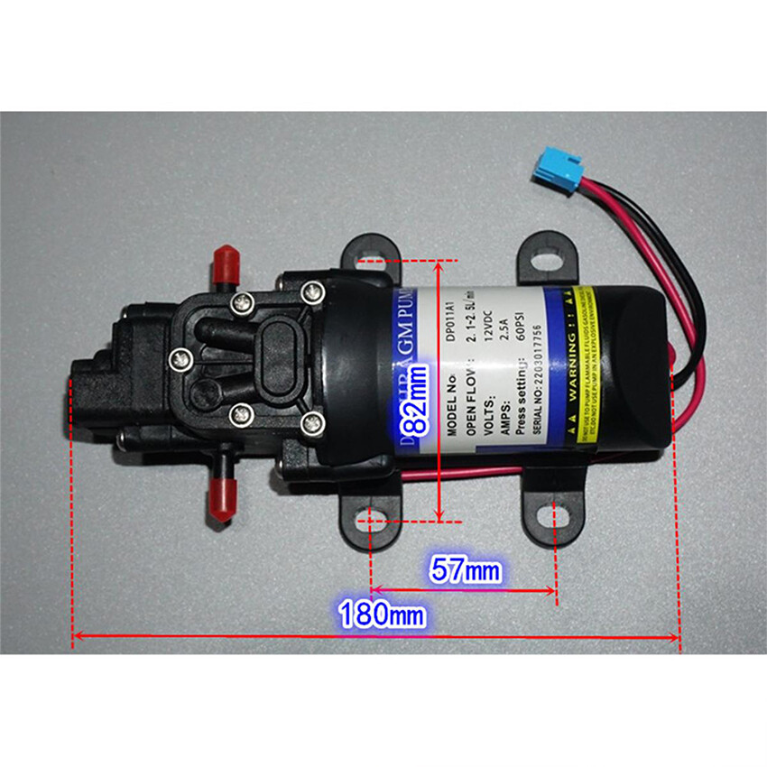12V Self-priming Diaphragm Pump Electric Suction Pump w/ Overvoltage Protection