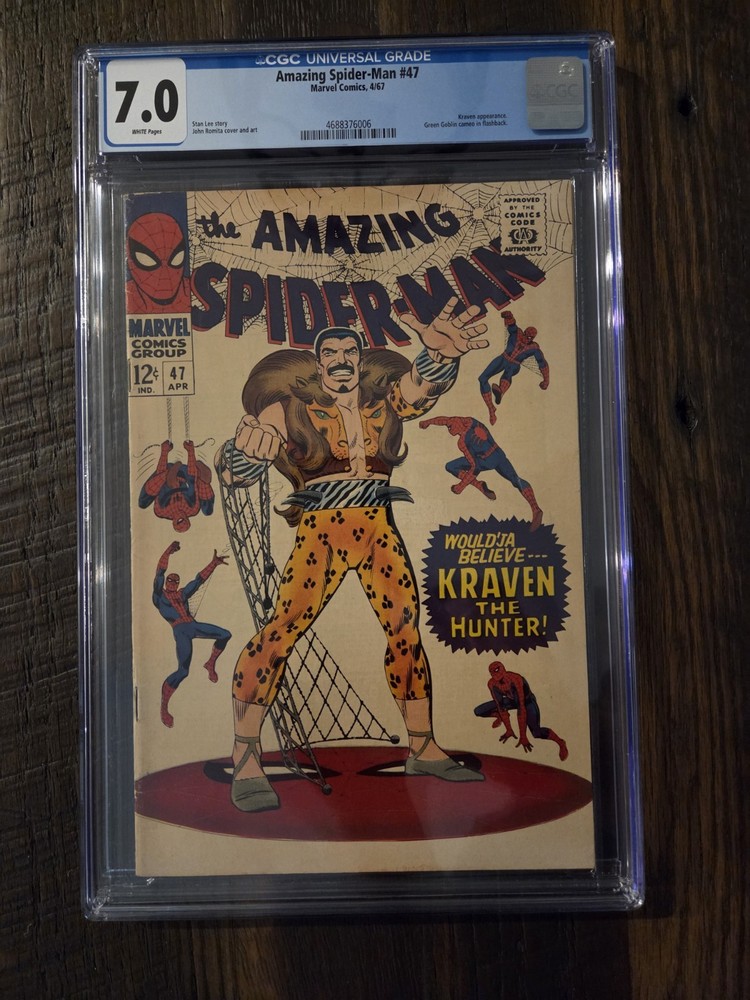 Amazing Spider-Man #47, CGC 7.0, Iconic Romita Cover, White Pages, Marvel 1967