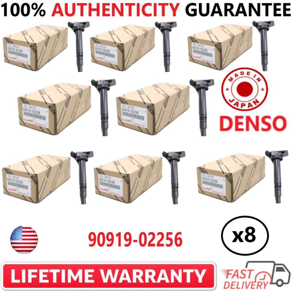 OEM DENSO x8 NEW Ignition Coils For 2005-2024 Toyota Lexus I4 V6 V8, 90919-02256