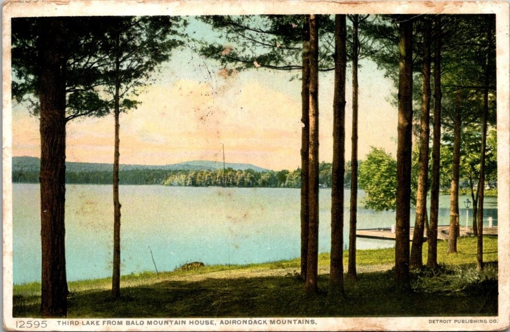 1911 Third Lake Bald Mountain House Adirondacks NY Postcard Detroit Pub.