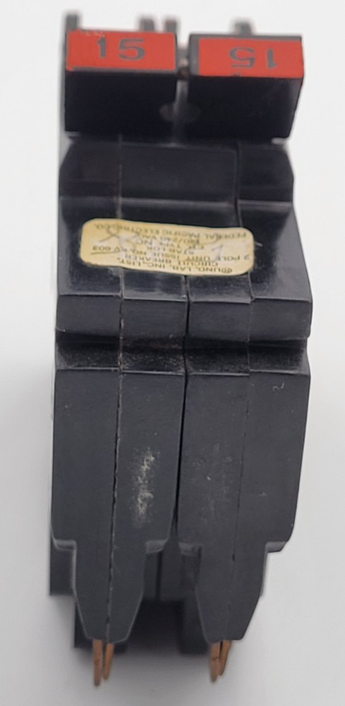 FPE NC0215 15 A 2-Pole Stab-Lok 120/240V Federal Pacific Circuit Breaker USED