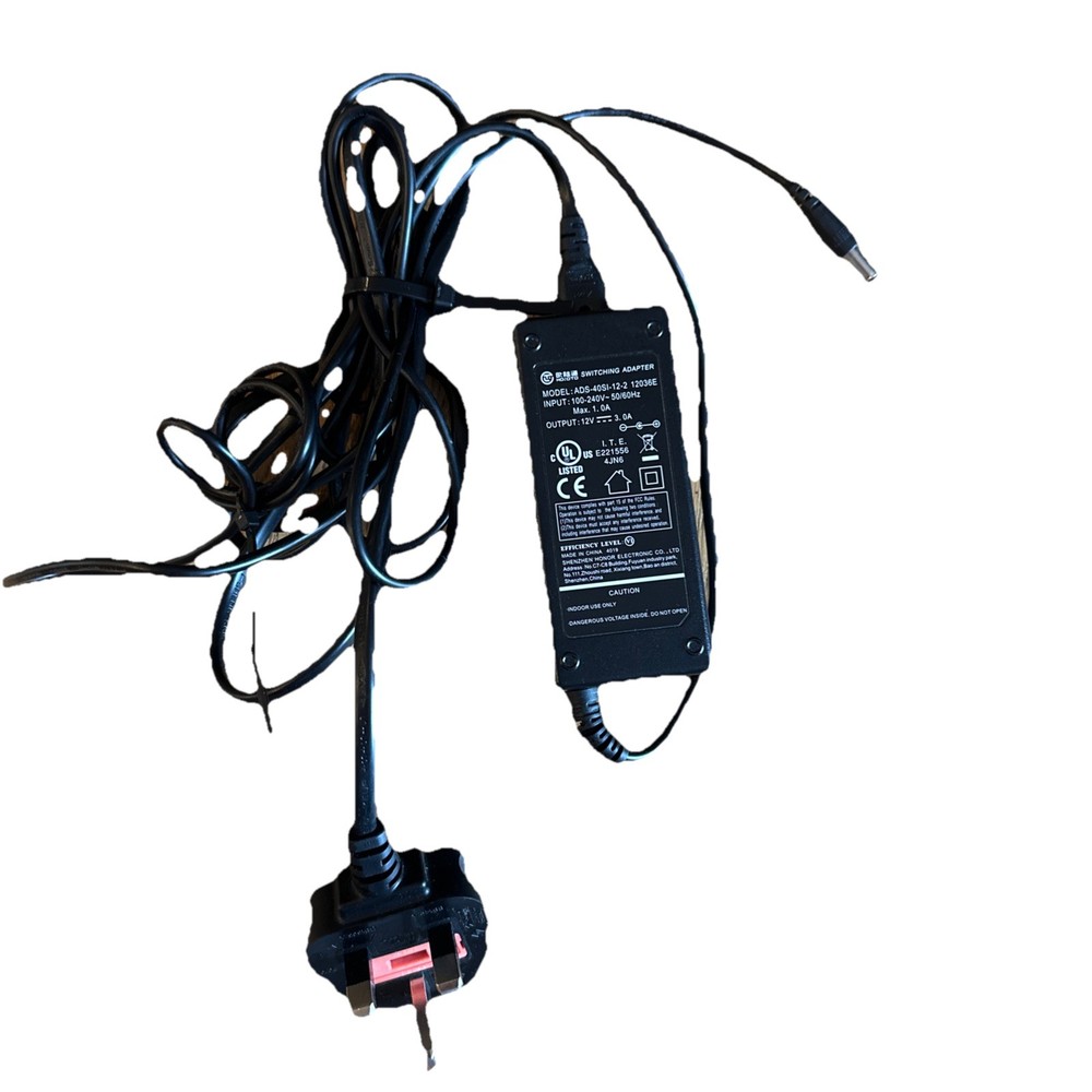 Hoioto AC Power Supply 12V 3A 36W Adapter / Charger ADS-40SI-12-2 12036E