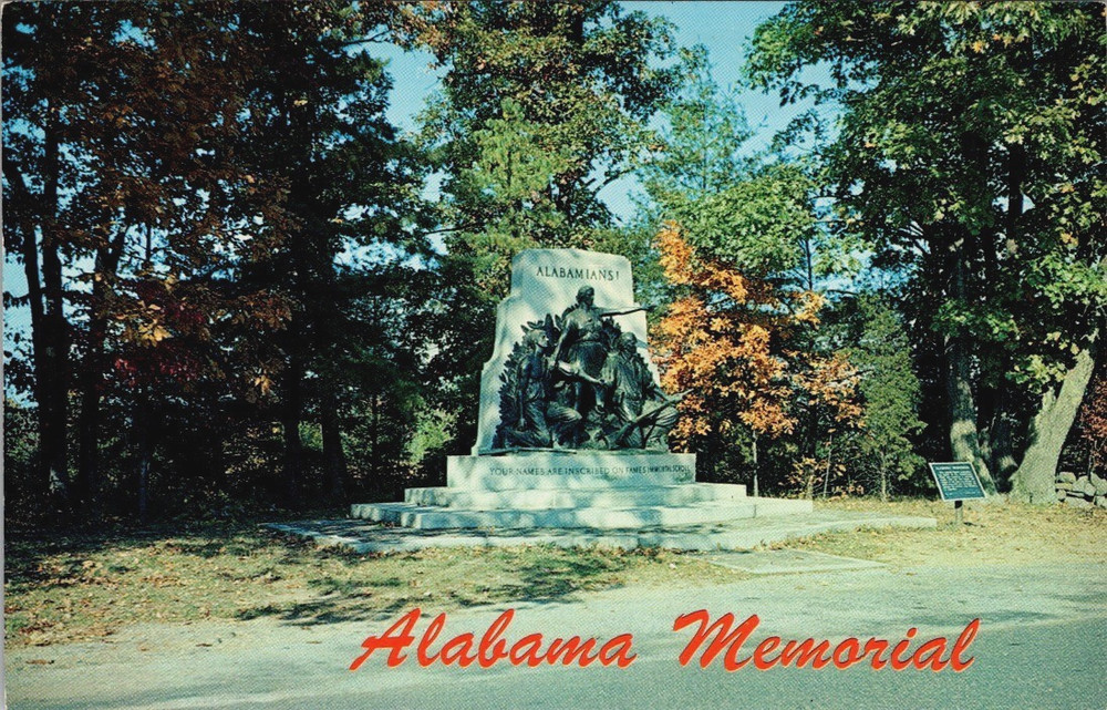 Gettysburg Pennsylvania Alabama Memorial, Civil War, Confederate States Postcard