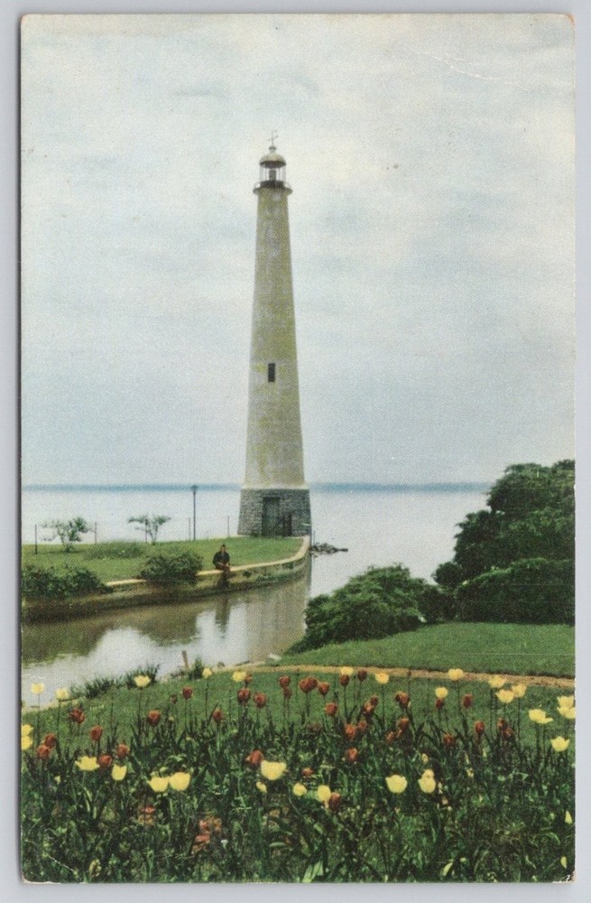 Grand Lake St Marys Ohio Lighthouse SOHIO Kodachrome Postcard Vintage