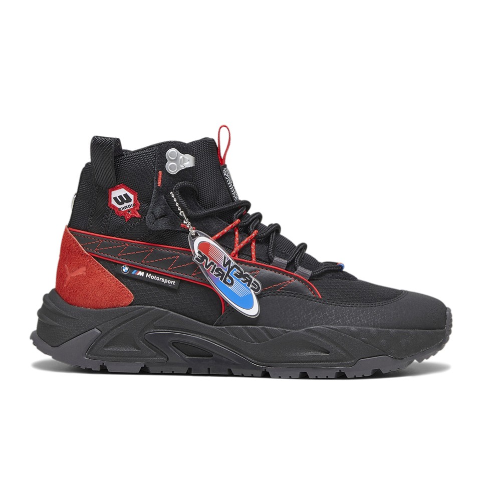 PUMA Bmw M Motorsport RsTrck Mid Gc Lace Up  Mens Black Sneakers Casual Shoes 30