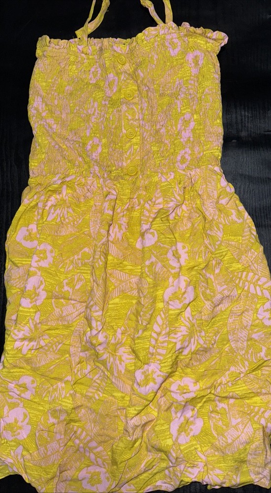 Art Class Girls Size L (10/12) Floral Print Smocked Cami Strap Walkthrough Dress