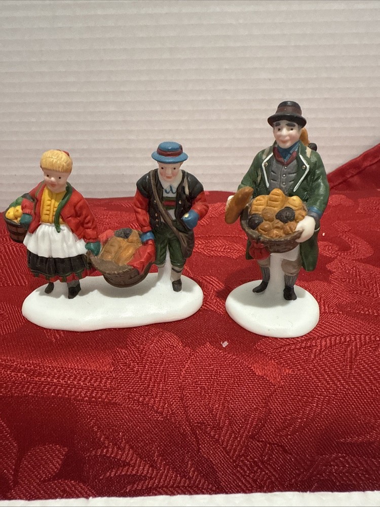 Dept. 56 Heritage Village  Buying Baker's Bread Set Of 2 Alpine Village 56197