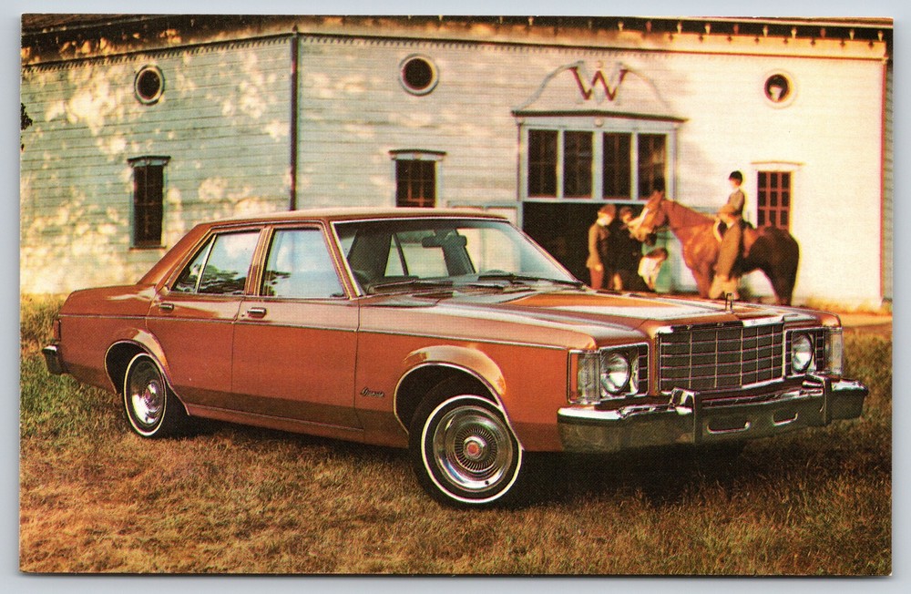 Cars~Brown 1977 Granada Four Door Sedan~Vintage Postcard