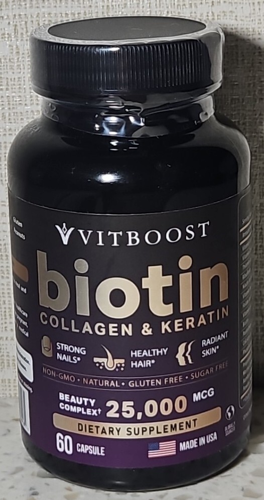 Vitboost Biotin w/ Collagen & Keratin Hair Skin Nails Beauty Complex 06/2027