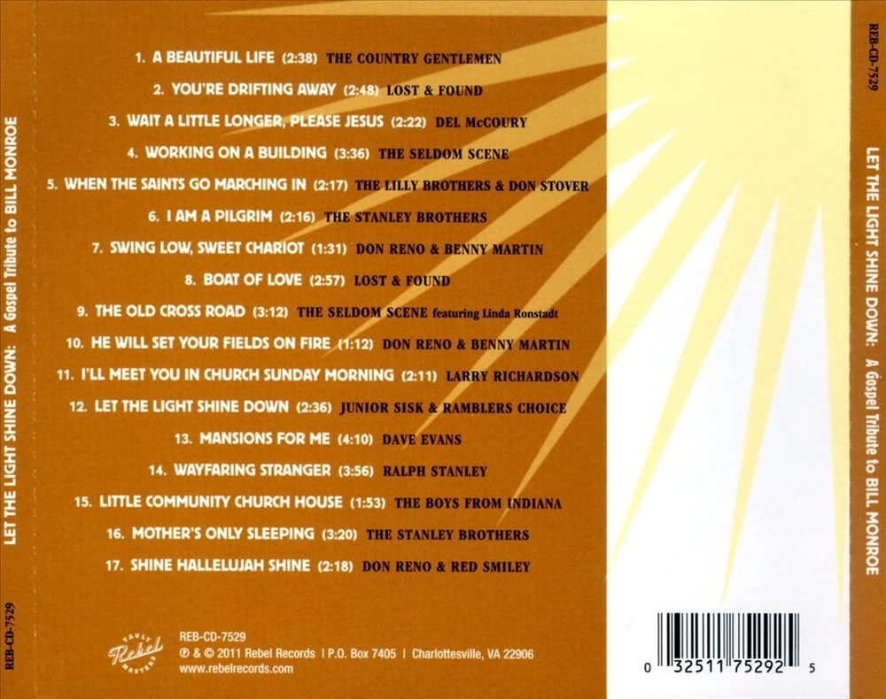 Various Artists Let The Light Shine Down: A Gospel Tribute To Bill Monroe New Cd