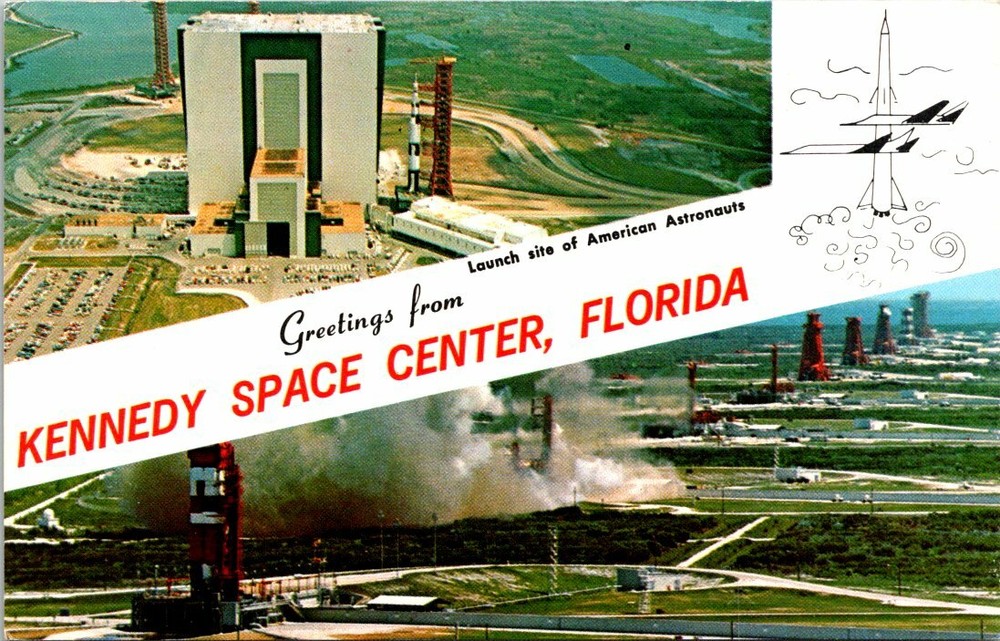 Rockets and Facilities at Kennedy Space Center Florida Vintage Postcard