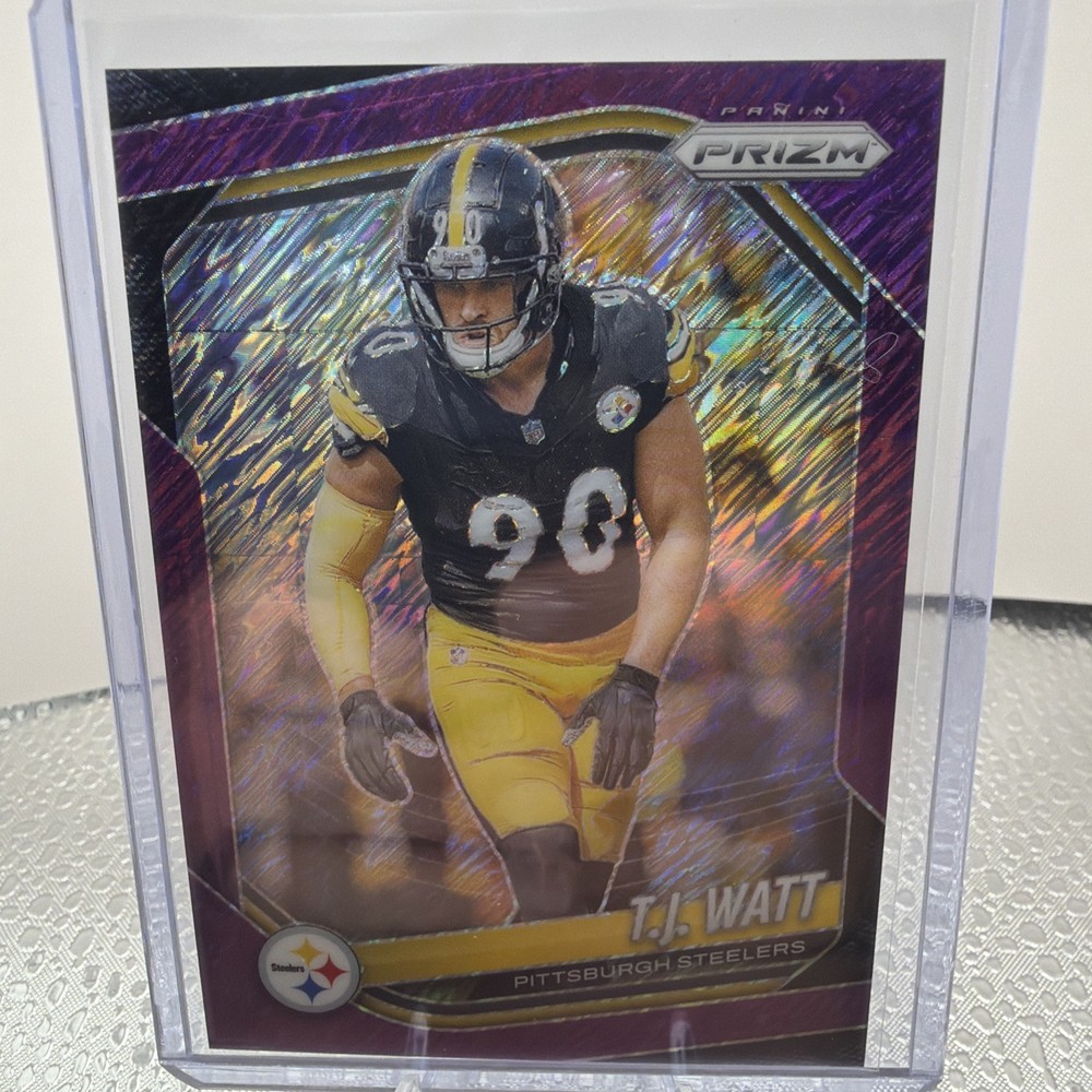 TJ WATT 2025 FOTL Panini Prizm Purple Shimmer /15 Amazing Card, Ships Fast