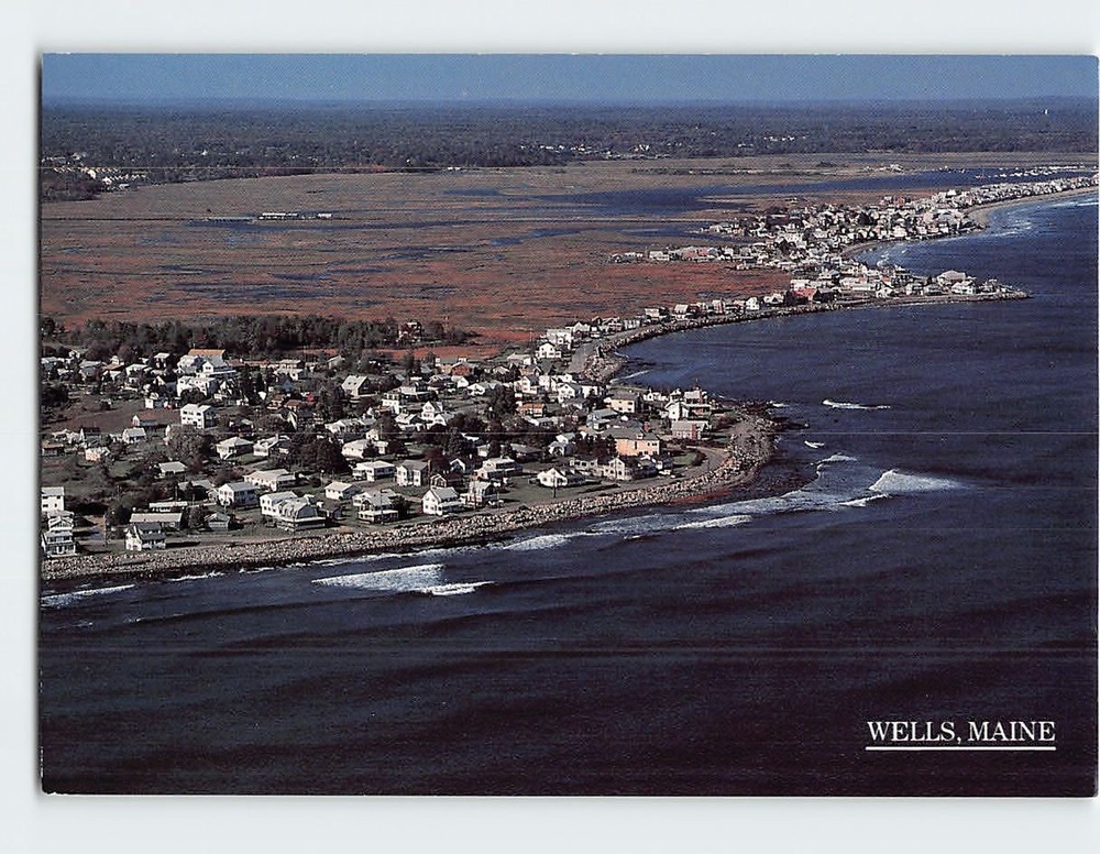 Postcard Wells Beach Wells Maine USA