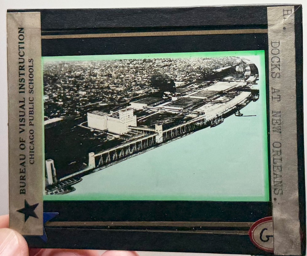 Docks New Orleans LA from airplane GLASS SLIDE