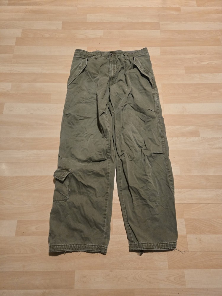 Levi's SilverTab Pants Mens Camo Line Green Baggy Utility Mesh Cargo 00s 32x32