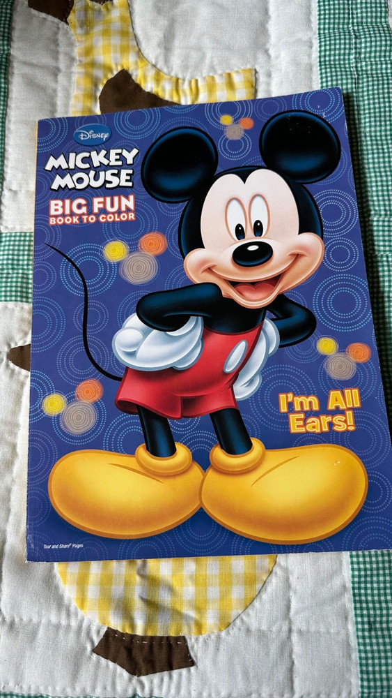 Mickey Mouse Big Fun Book to Color ~ I'm All Ears Coloring Book Toddler New