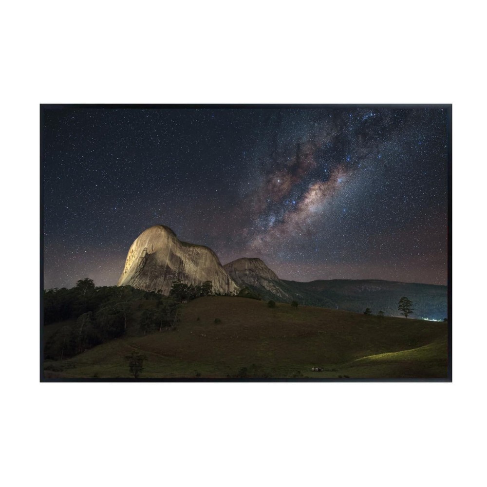 Milky Way Night Sky Poster – Mountain Landscape Photography Wall Art Unframed