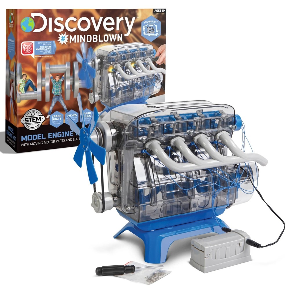 Discovery #Mindblown Model Engine Kit for Children, with Moving Motor Parts and