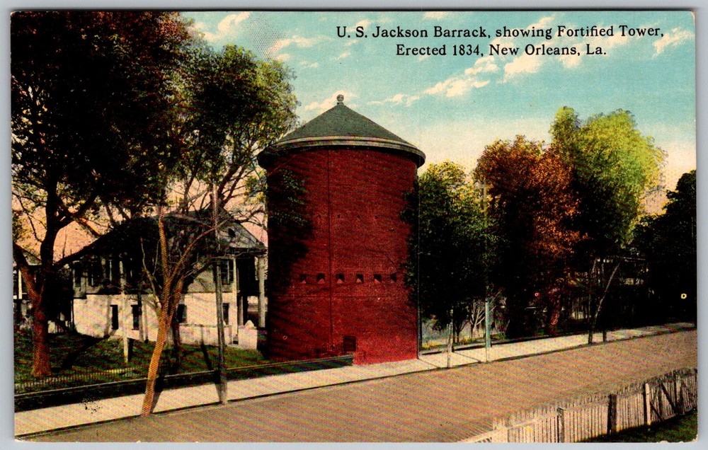 Antique Postcard Jackson Barracks Fortified New Orleans, LA 1910s