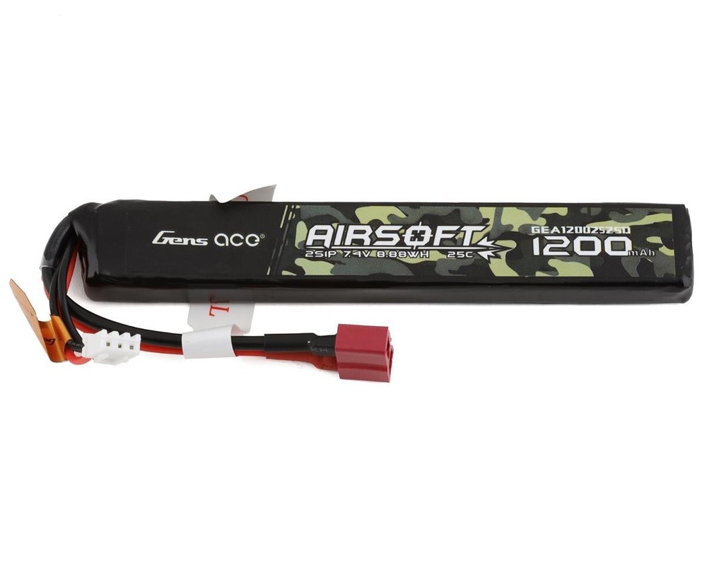 Gens Ace 2S 25C Airsoft LiPo Battery w/Deans Plug (7.4V/1200mAh)-image