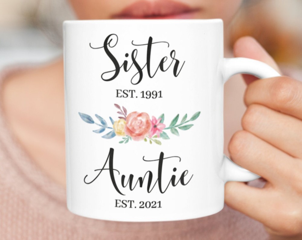 Sister Auntie Mug New Aunt Gift Pregnancy Announcement Future Aunt Gifts New